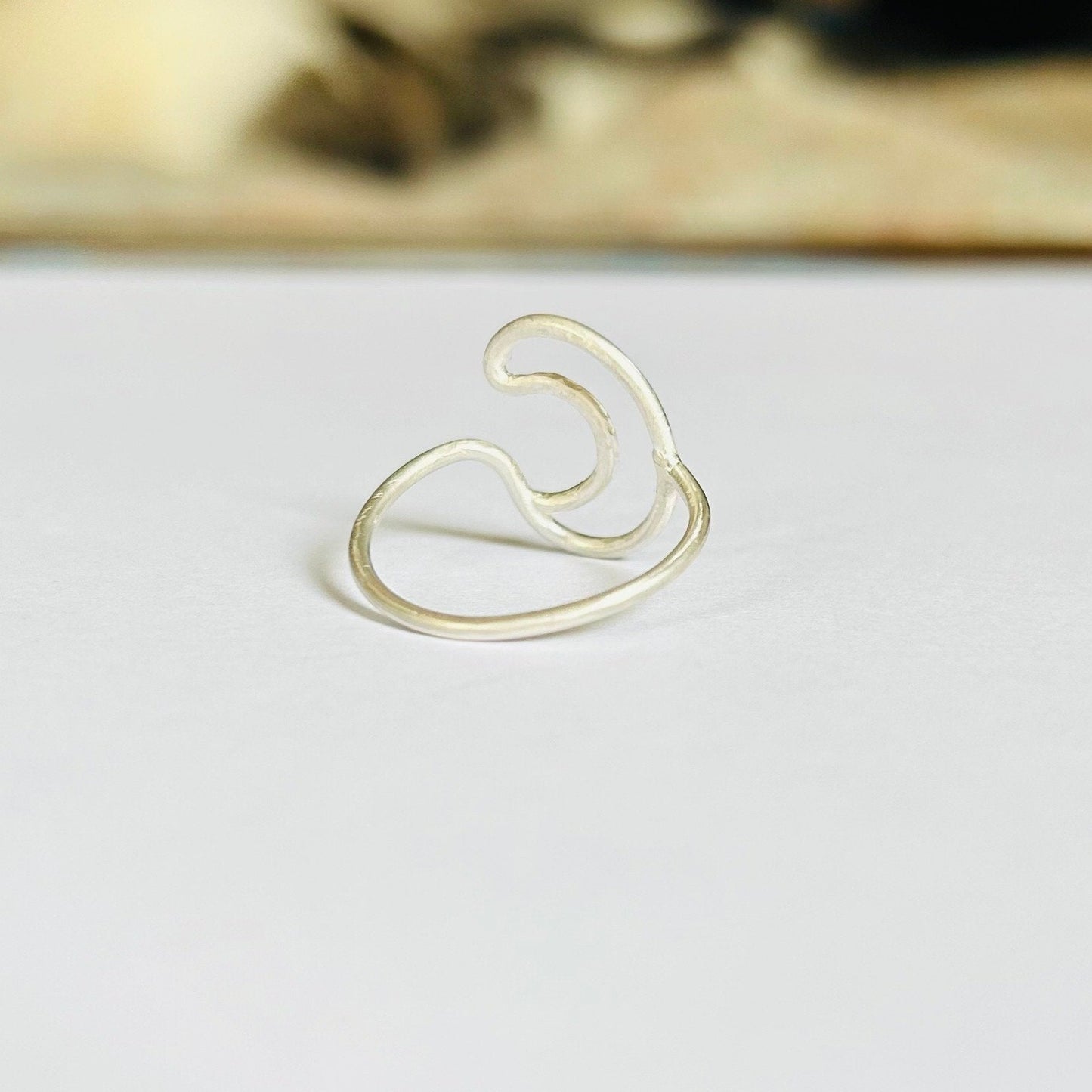 Sterling Silver Crescent Moon Boho Statement Ring