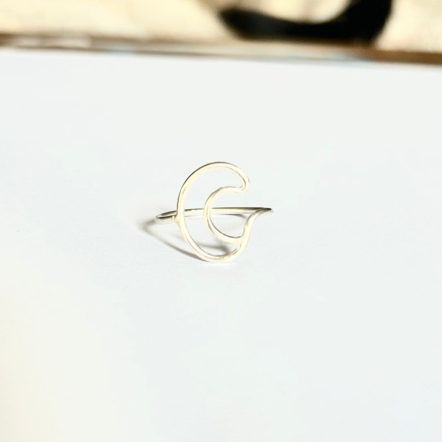 Sterling Silver Crescent Moon Boho Statement Ring