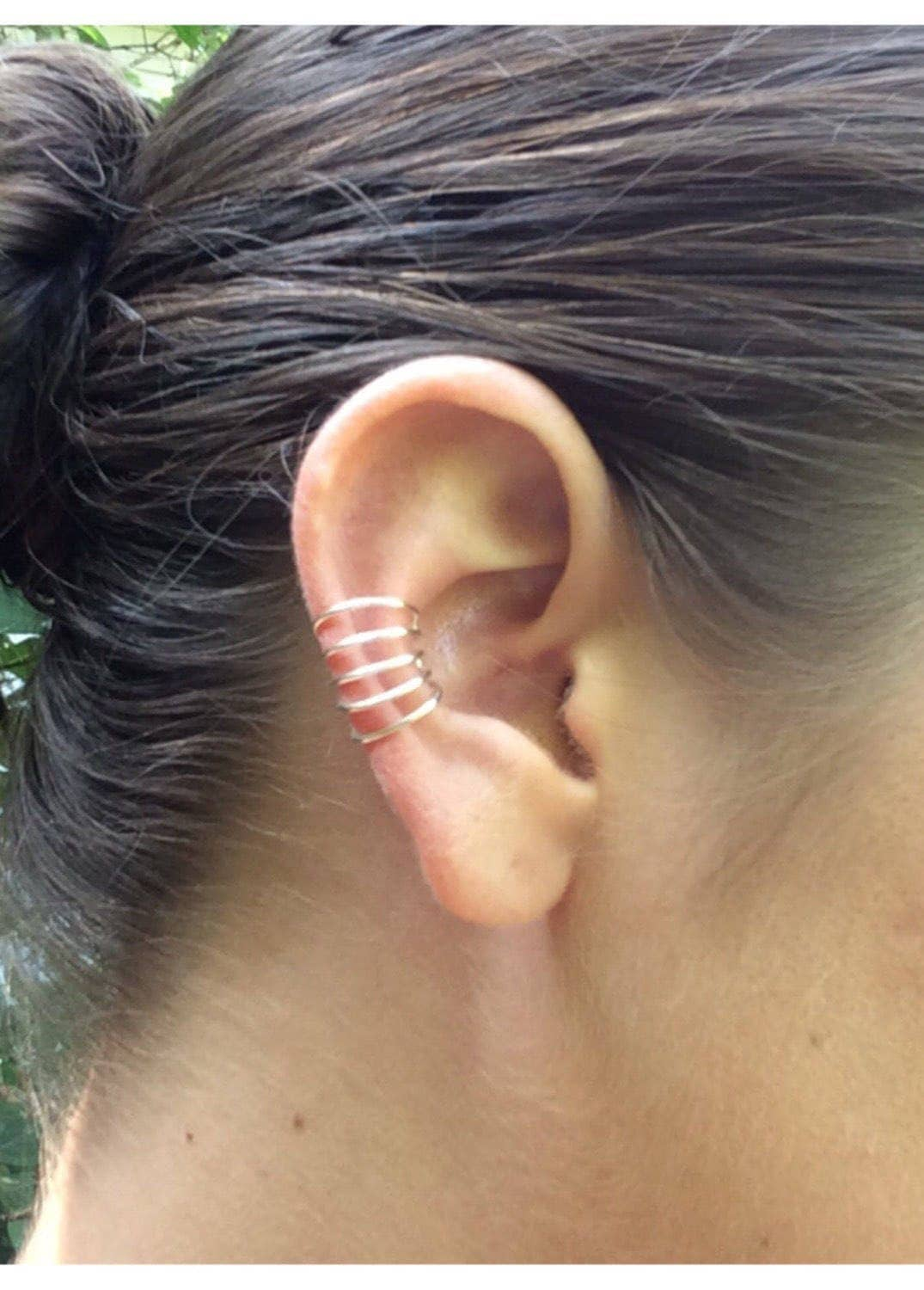 Ear Cage with Multiple Hoops, Conch Fake Piercing Earrings in Sterling Silver or 14k Gold Filled