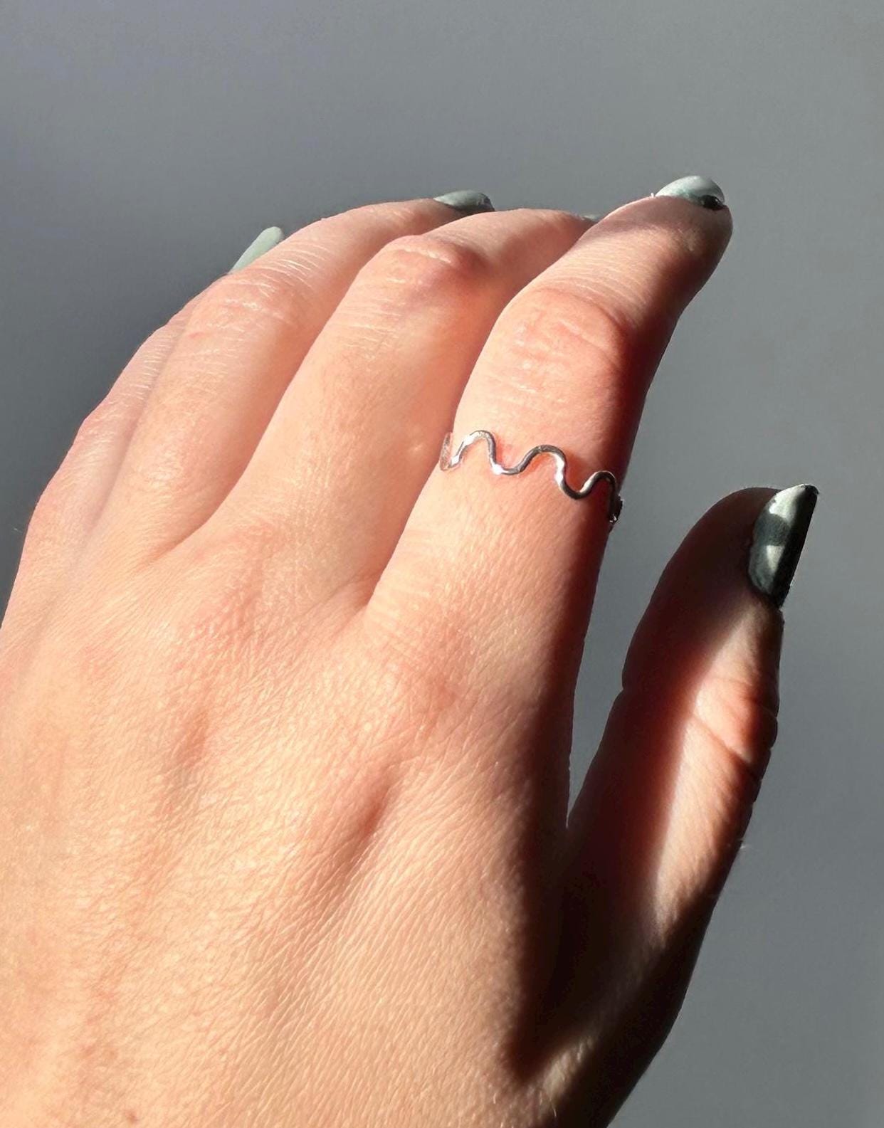 Squiggle Sterling Silver Stacker Ring