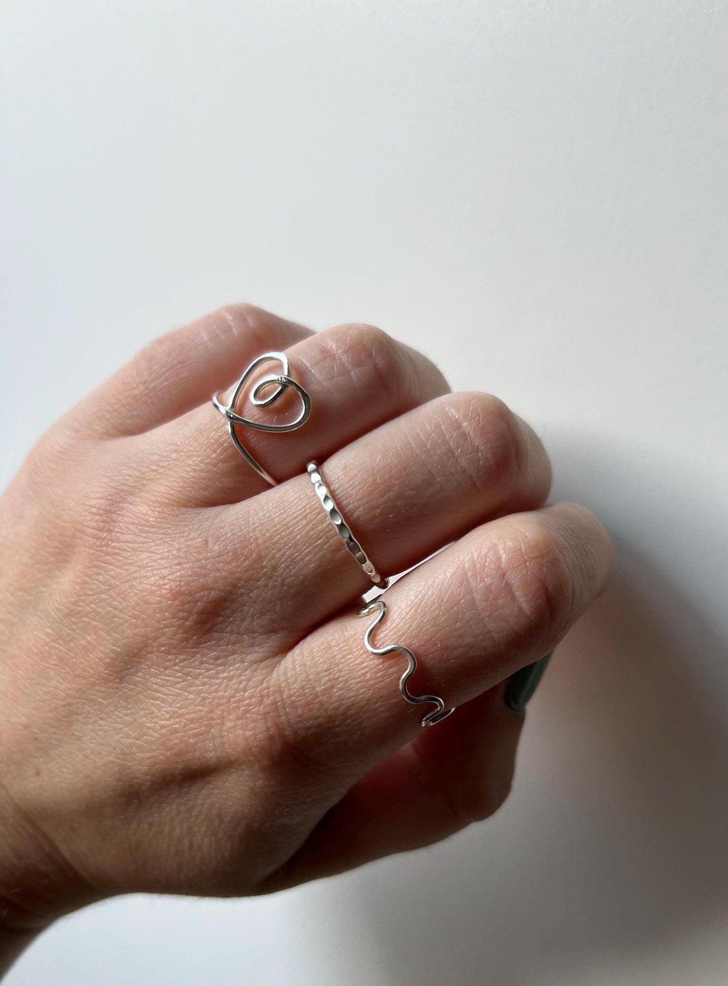 Squiggle Sterling Silver Stacker Ring