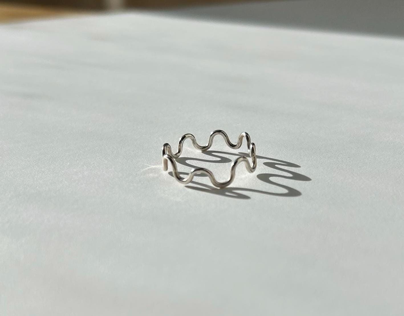 Squiggle Sterling Silver Stacker Ring