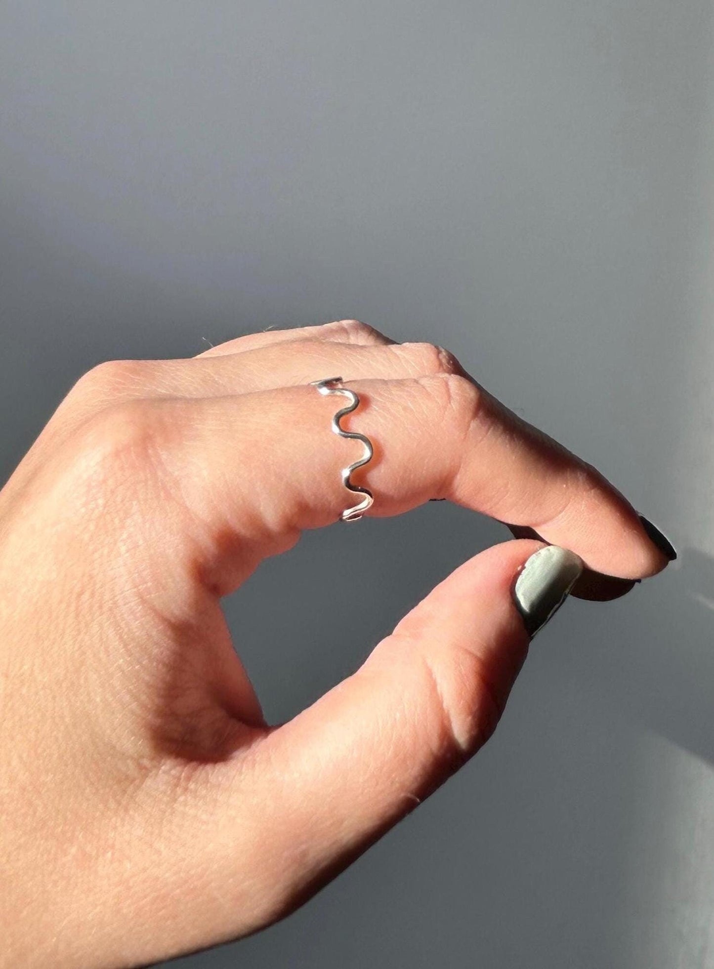 Squiggle Sterling Silver Stacker Ring