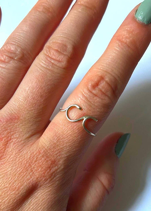 Oceania Double Wave Sterling Silver Ocean Ring