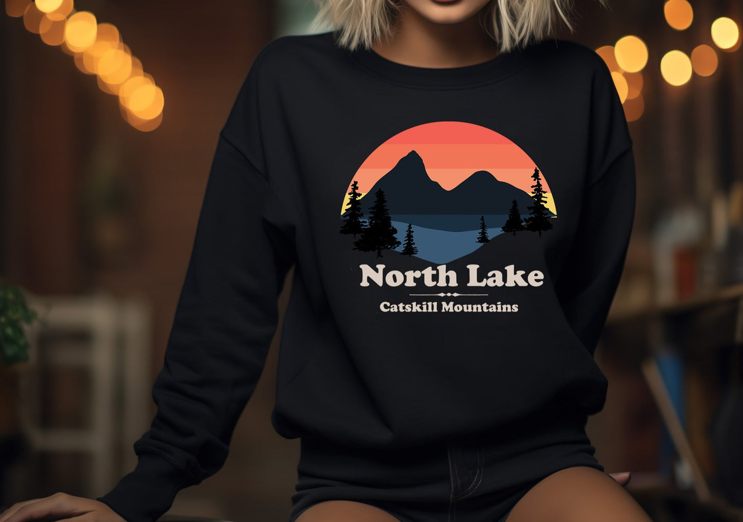 North Lake Catskill Mountains Unisex Heavy Blend Crewneck Sweatshirt