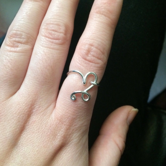 Custom Zodiac Sign Ring in Sterling Silver