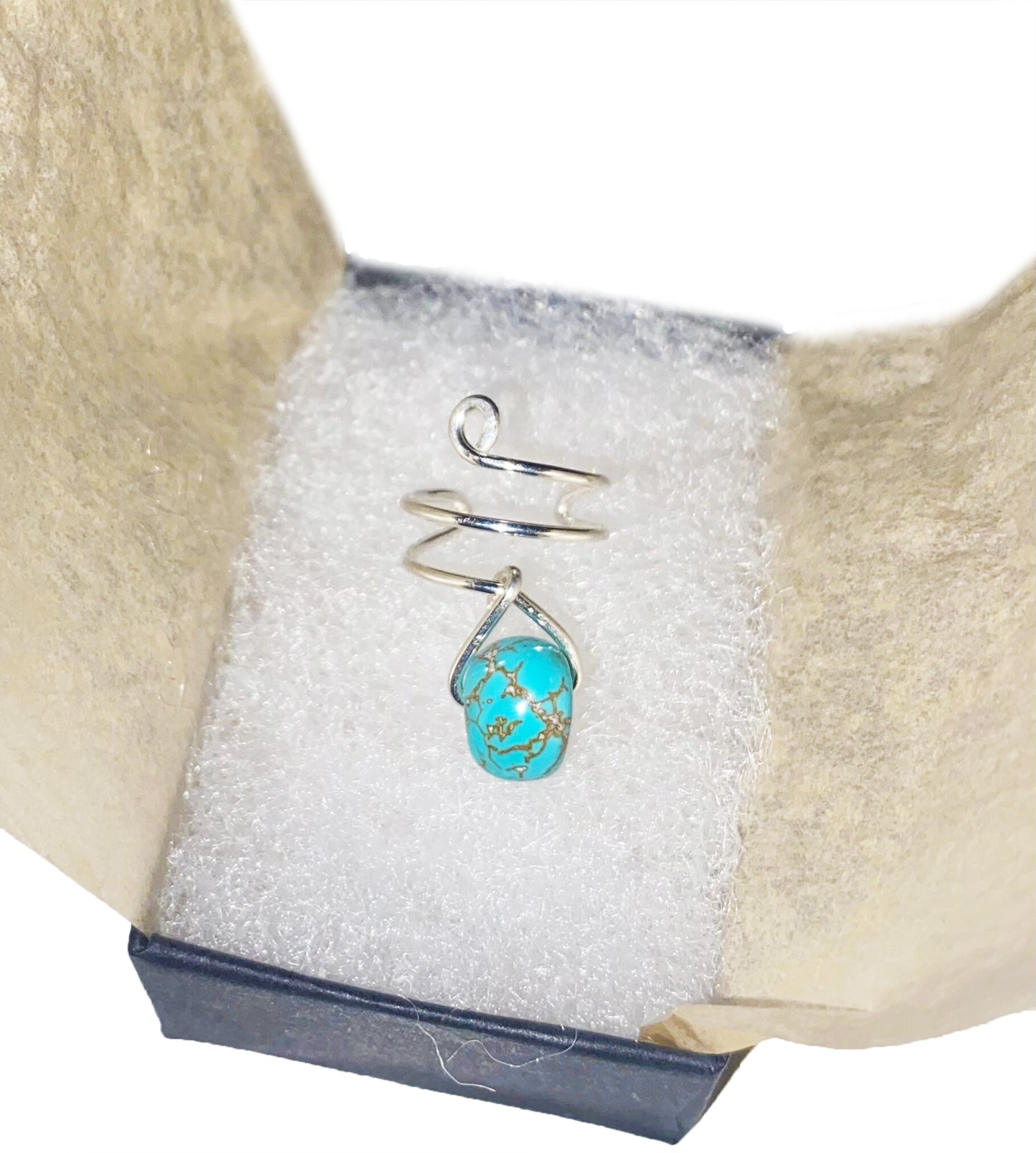 Wire Wrapped Turquoise Stone Ear Cuff