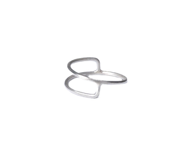 Sterling Silver Curved Rectangle Ring