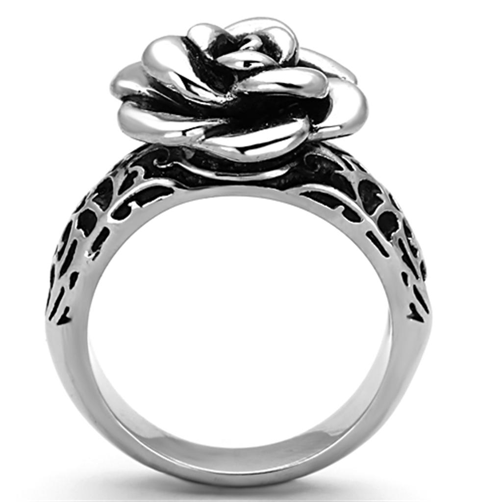 Blooming Rose High polished Stainless Steel Ring