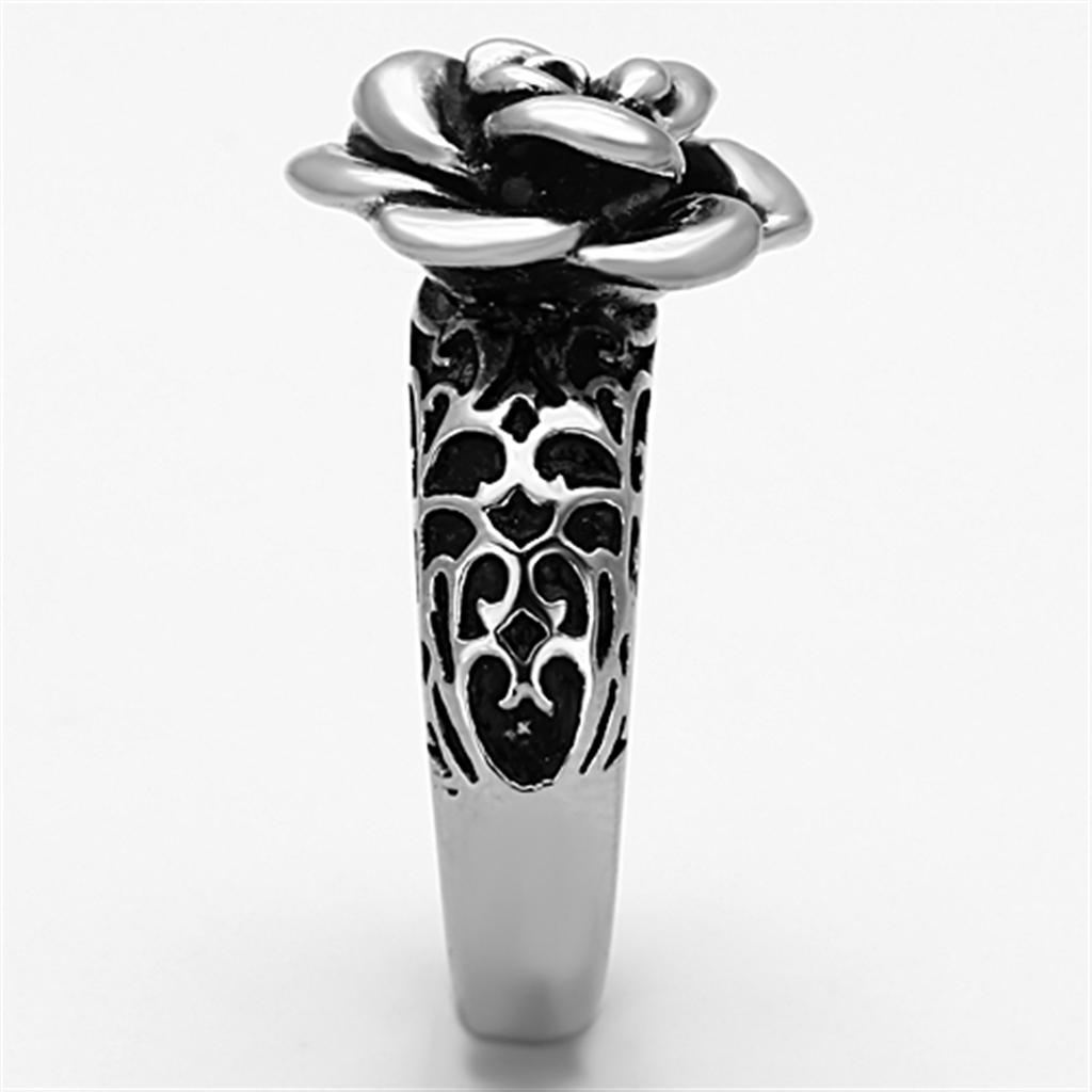 Blooming Rose High polished Stainless Steel Ring