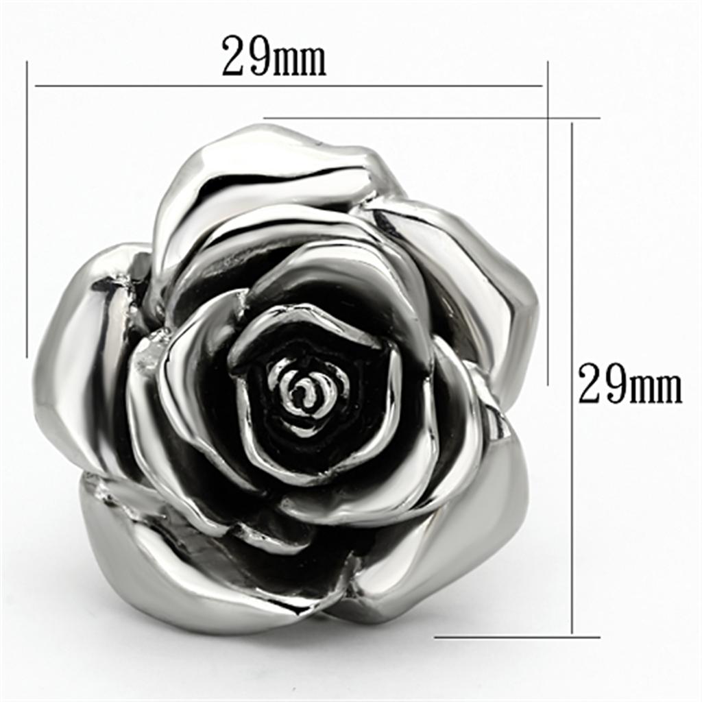 Rose Petals Stainless Steel Ring