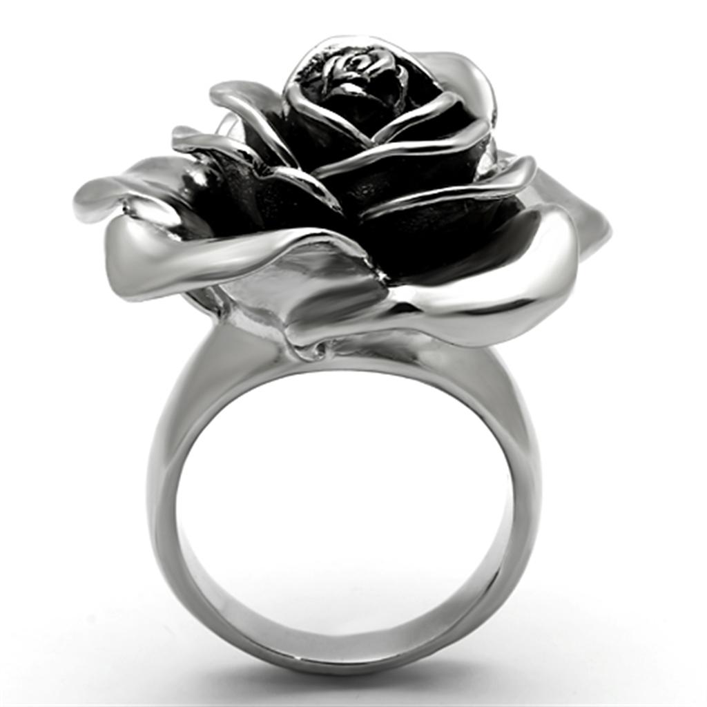 Rose Petals Stainless Steel Ring