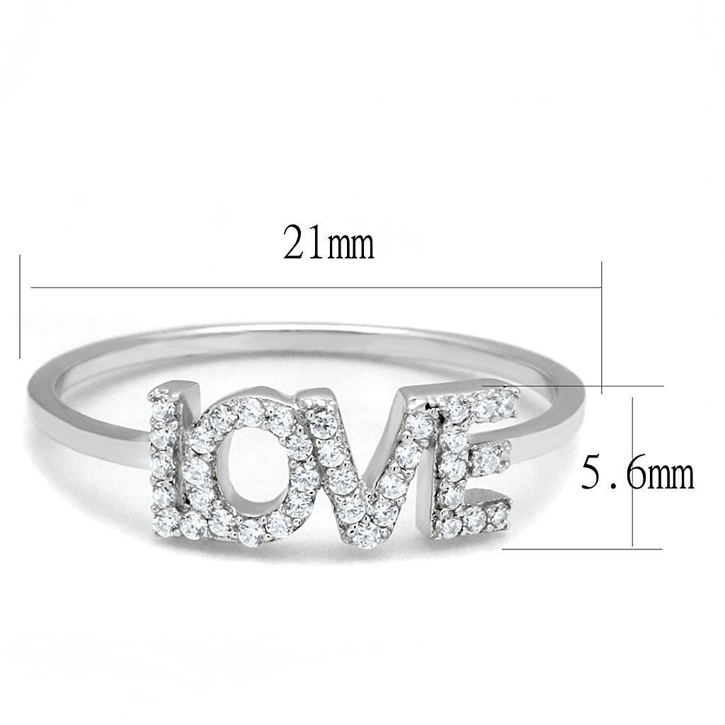 Modern Love Sterling Silver Ring with CZ Crystals