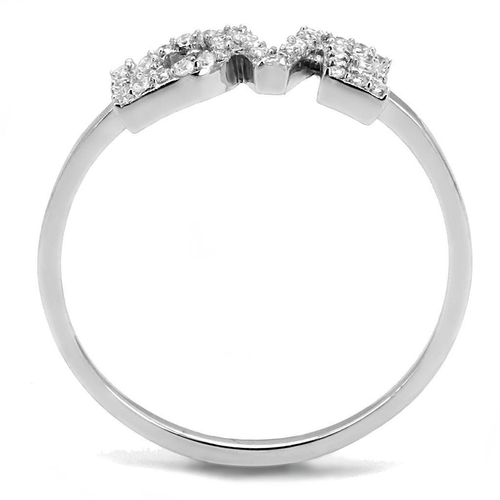 Modern Love Sterling Silver Ring with CZ Crystals