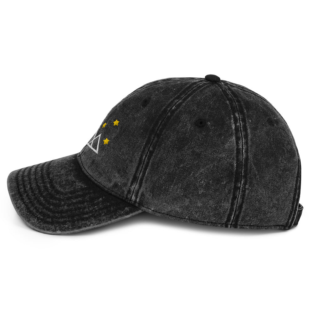 Geo Mountain Range Embroidered Vintage Cotton Twill Cap