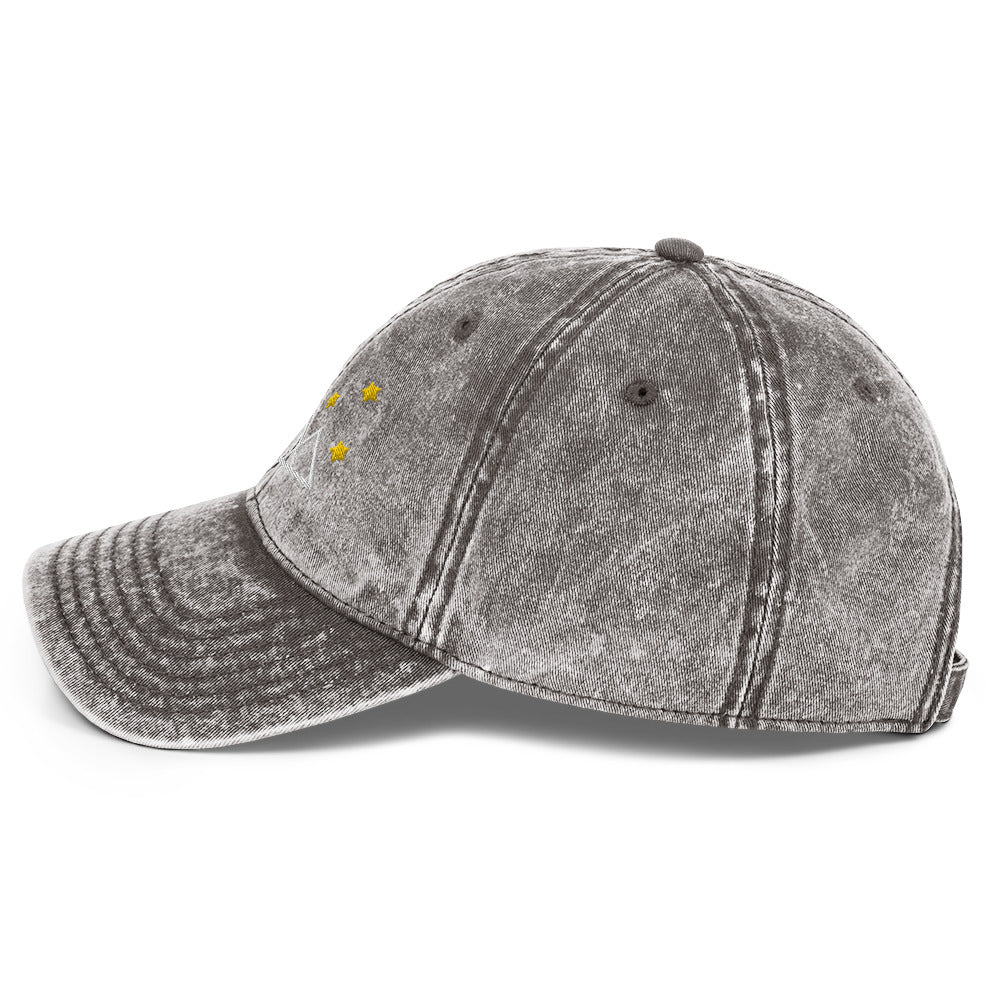 Geo Mountain Range Embroidered Vintage Cotton Twill Cap