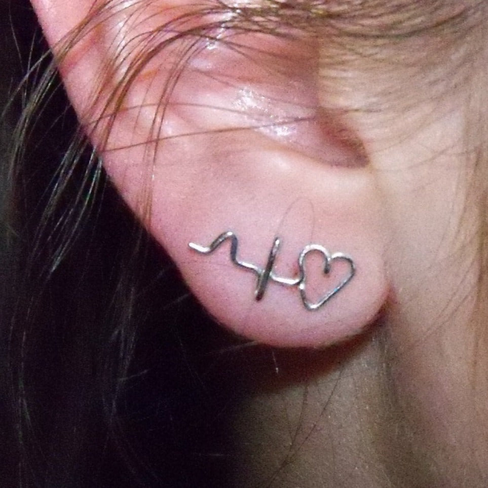 Heartbeat Stud Earrings