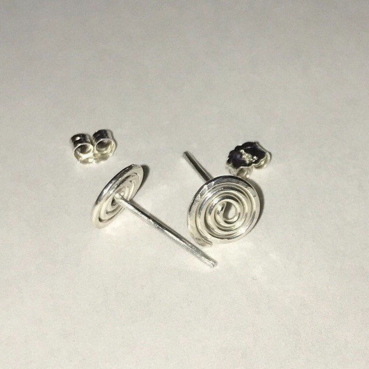 Spiral Sterling Silver Stud Earrings