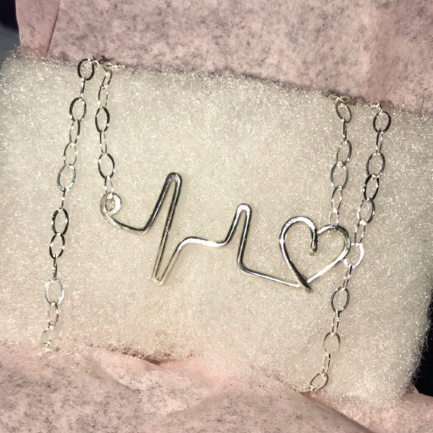 Sterling Silver Heartbeat Necklace