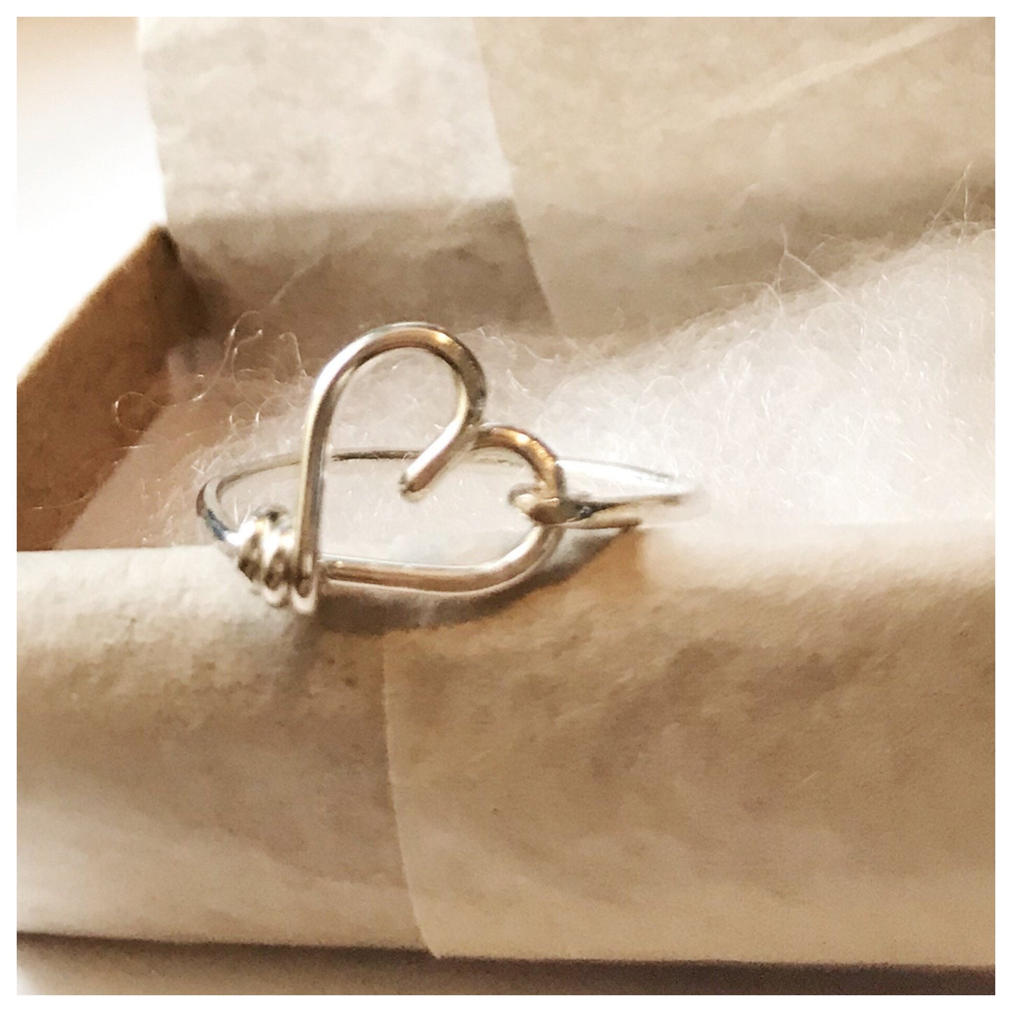 Wire Wrapped Sideways Heart Ring