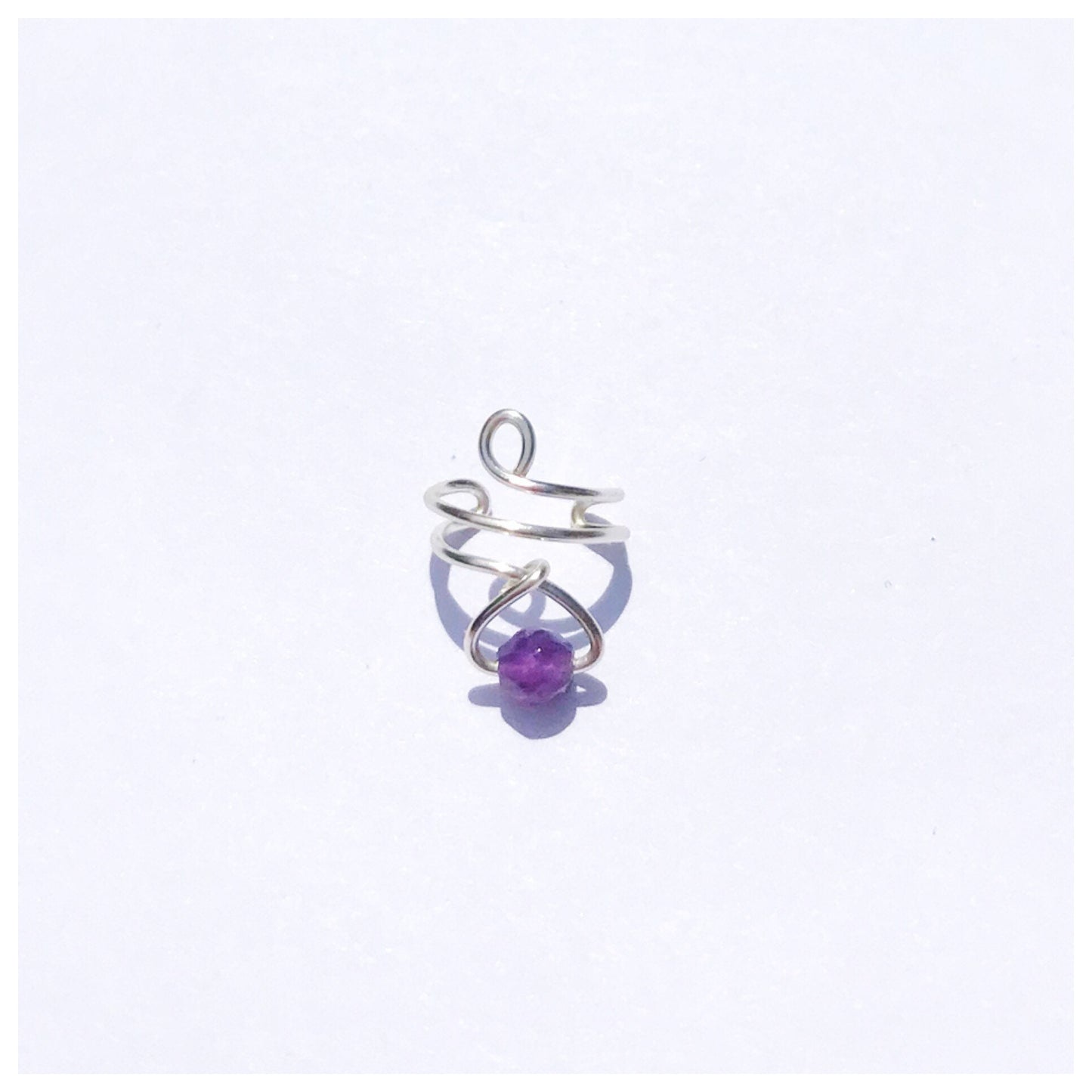 Amethyst Wire Wrapped Conch Ear Cuff