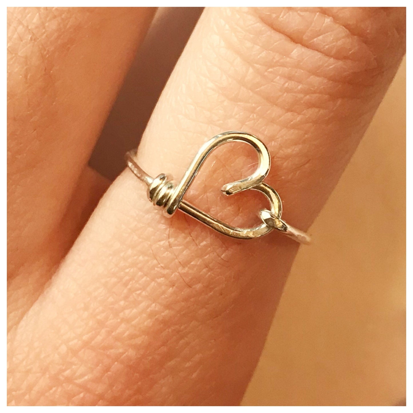 Wire Wrapped Sideways Heart Ring