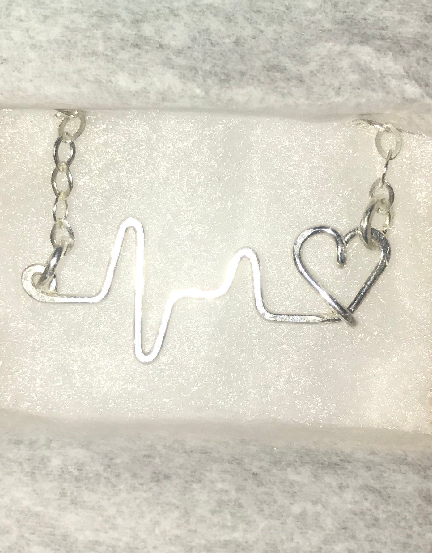 Sterling Silver Heartbeat Necklace