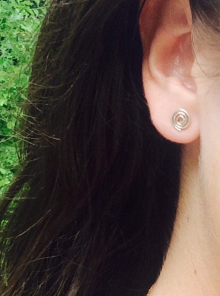 Spiral Sterling Silver Stud Earrings