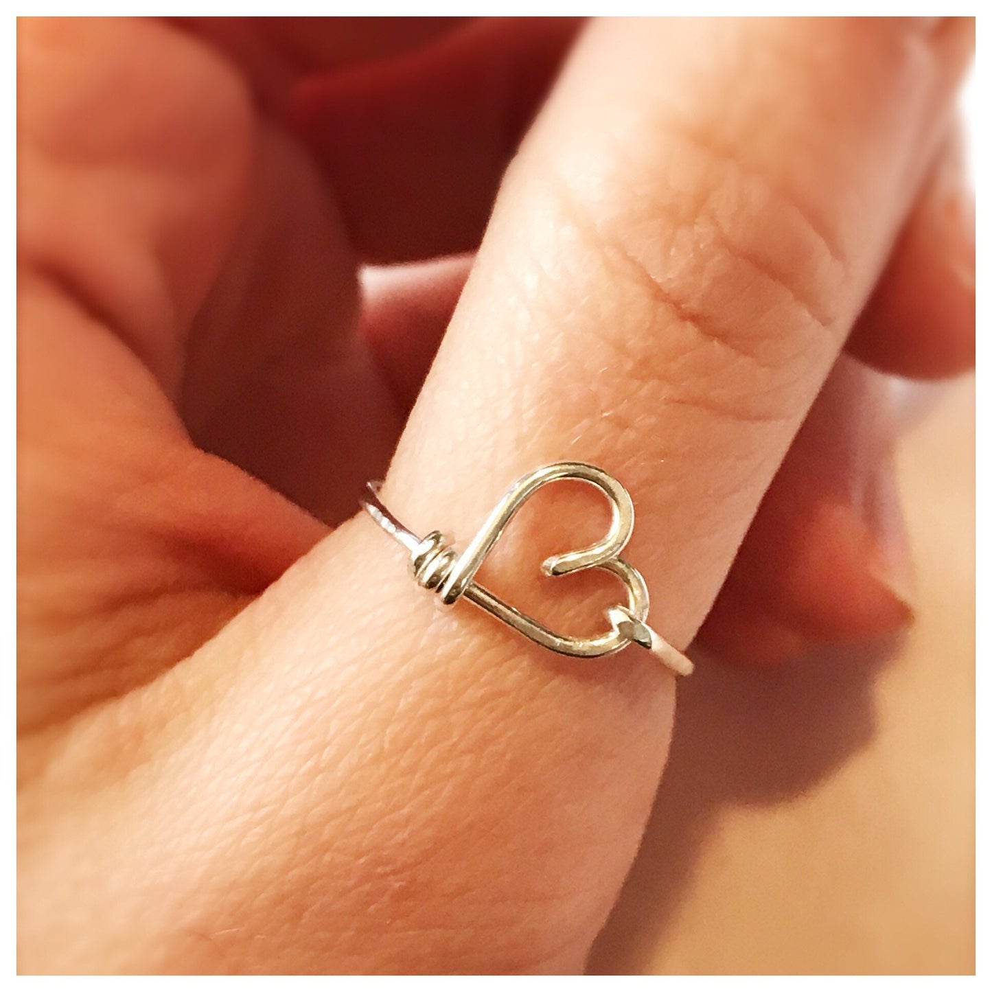 Wire Wrapped Sideways Heart Ring