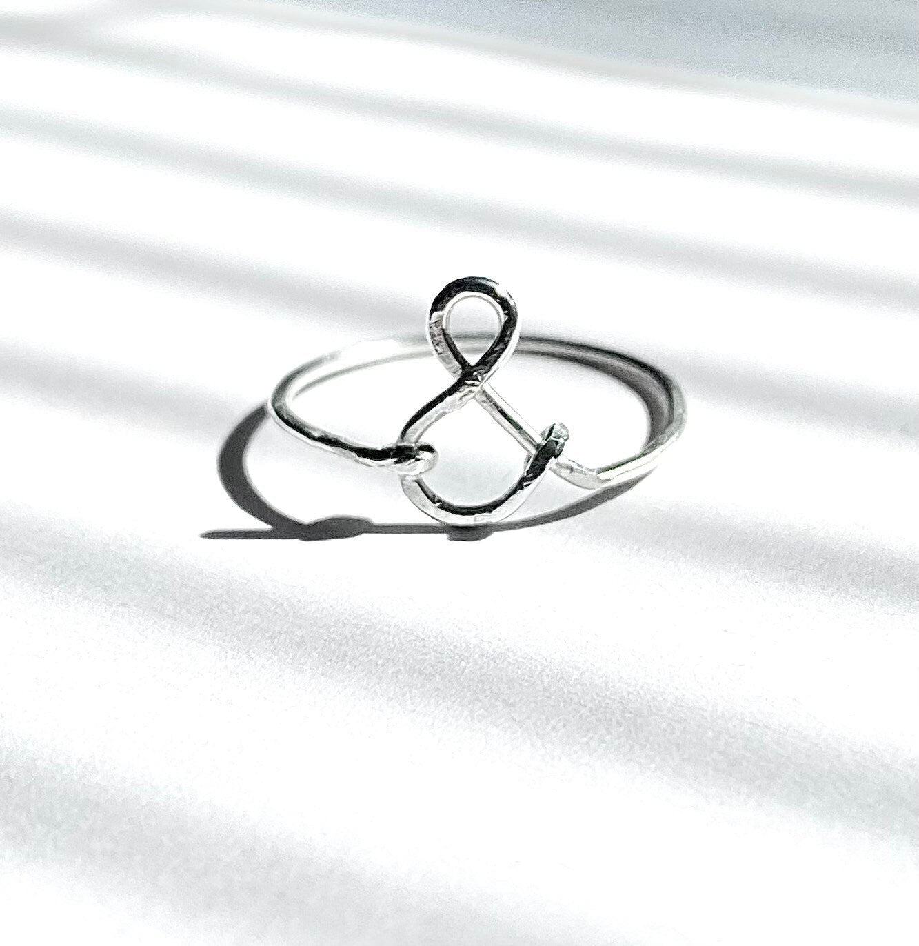 Ampersand Symbol Wire Wrapped Sterling Silver Ring