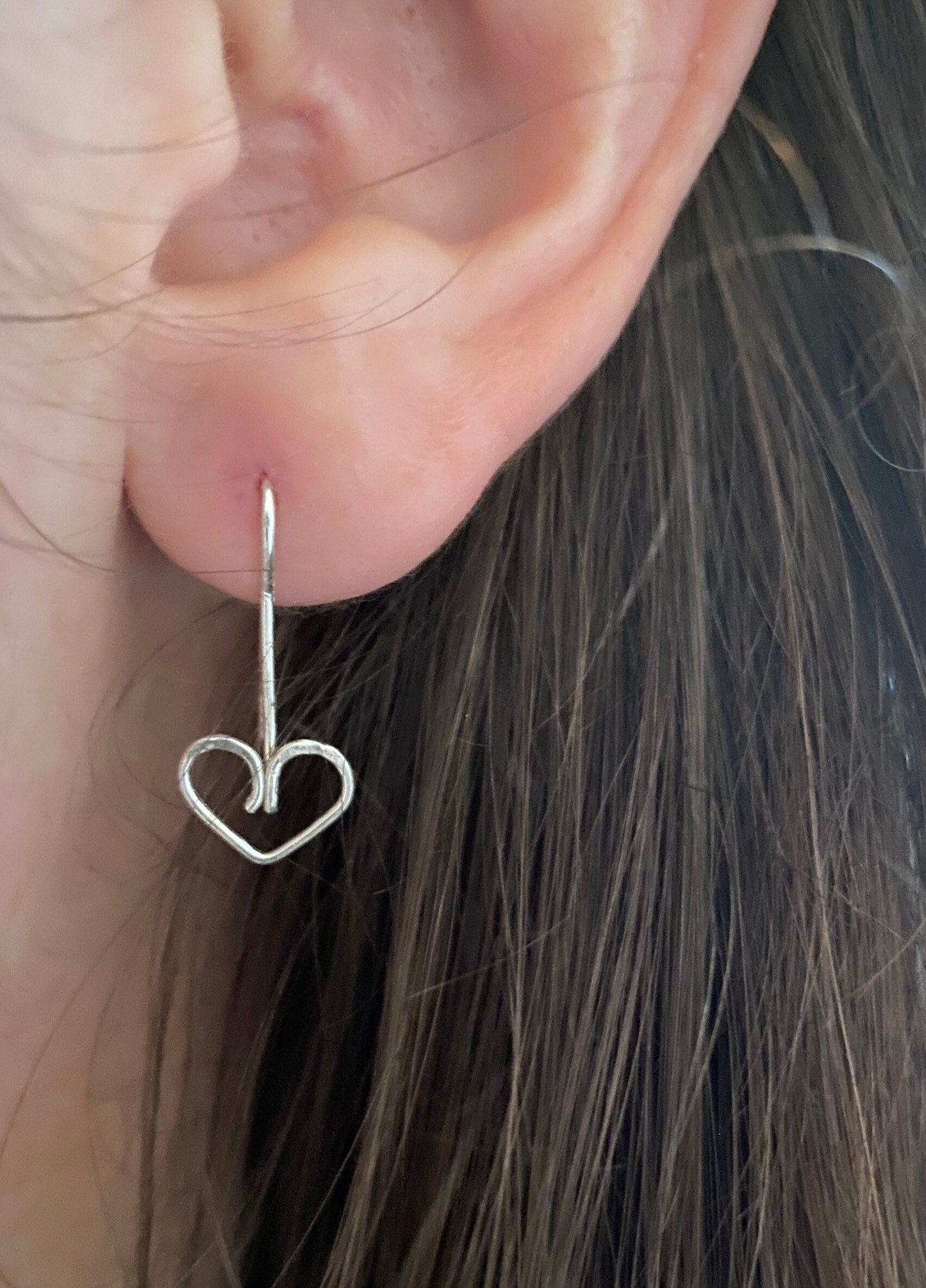 Heart Drop Threaded Earrings