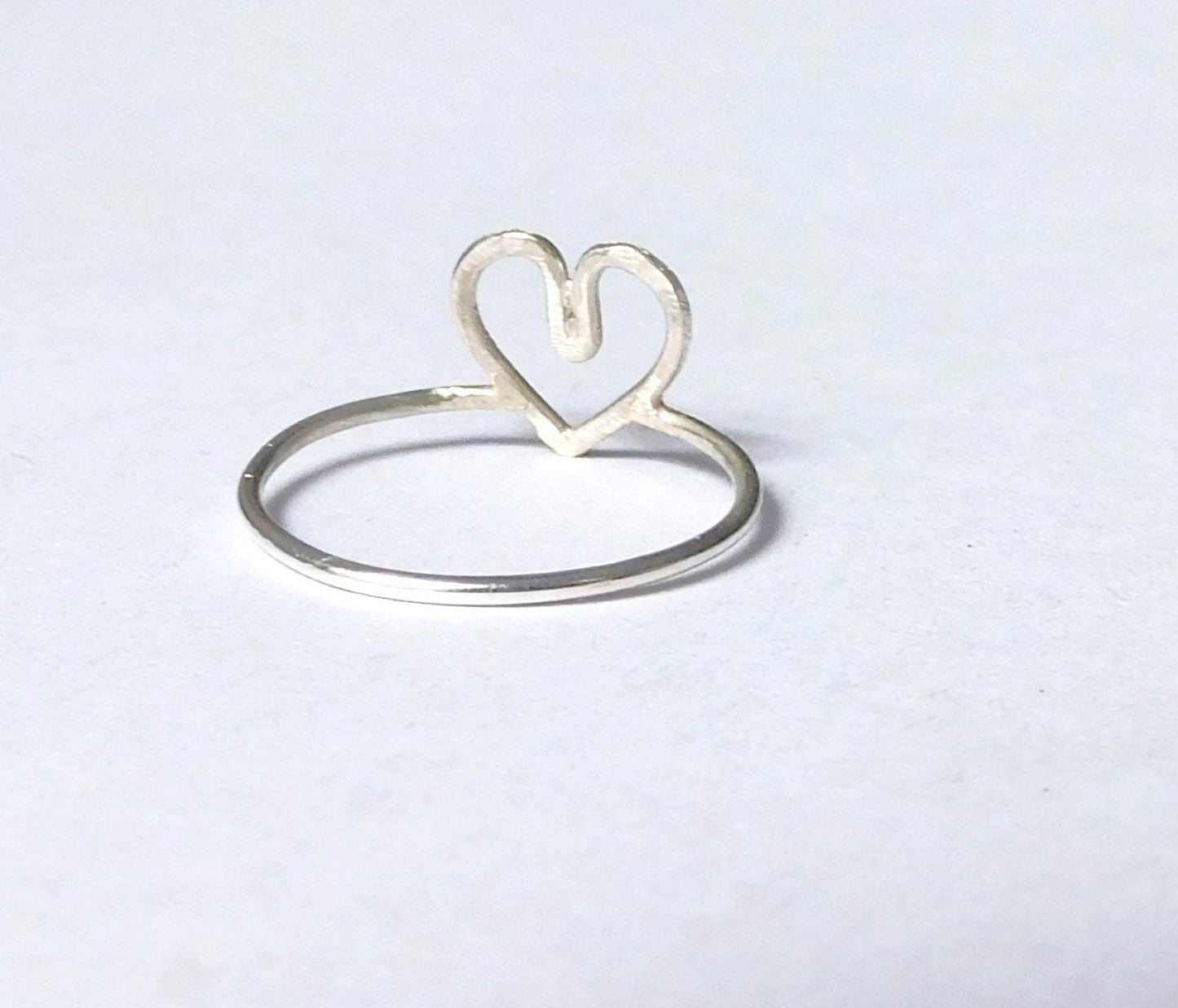 Little Hammered Heart Handmade Ring