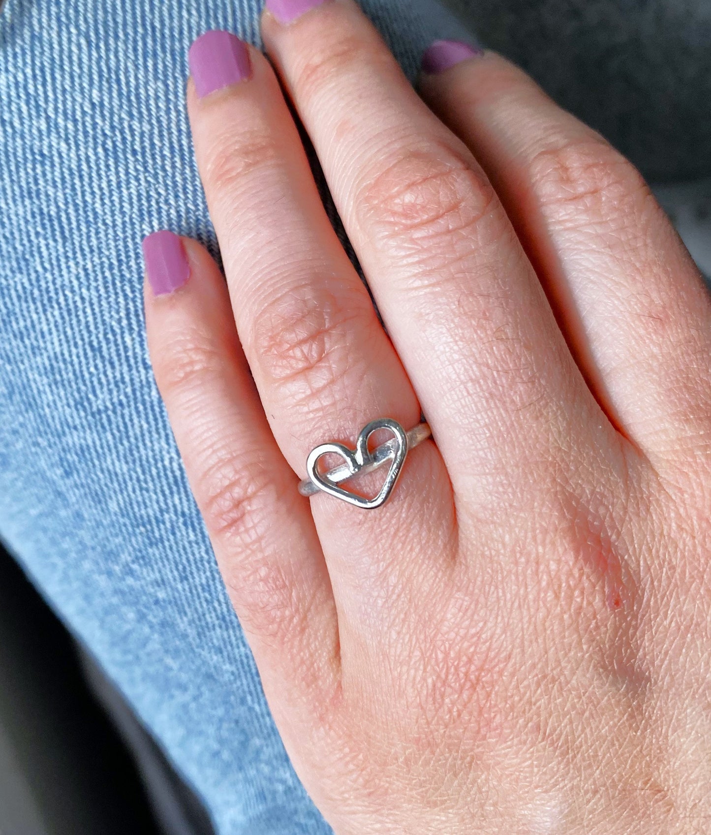 Chunky Sterling Silver Heart Ring