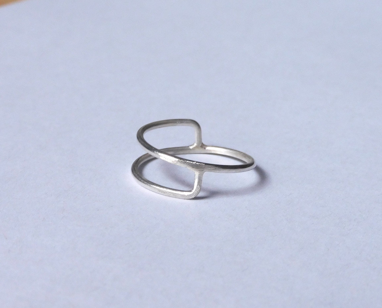 Sterling Silver Curved Rectangle Ring