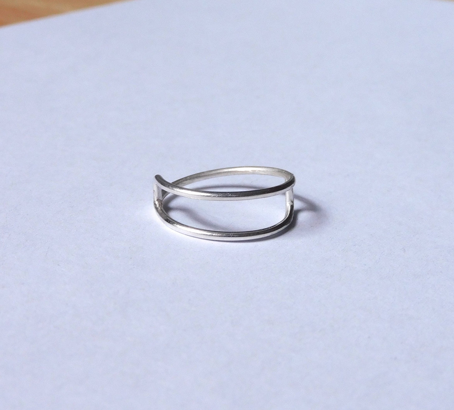 Sterling Silver Curved Rectangle Ring