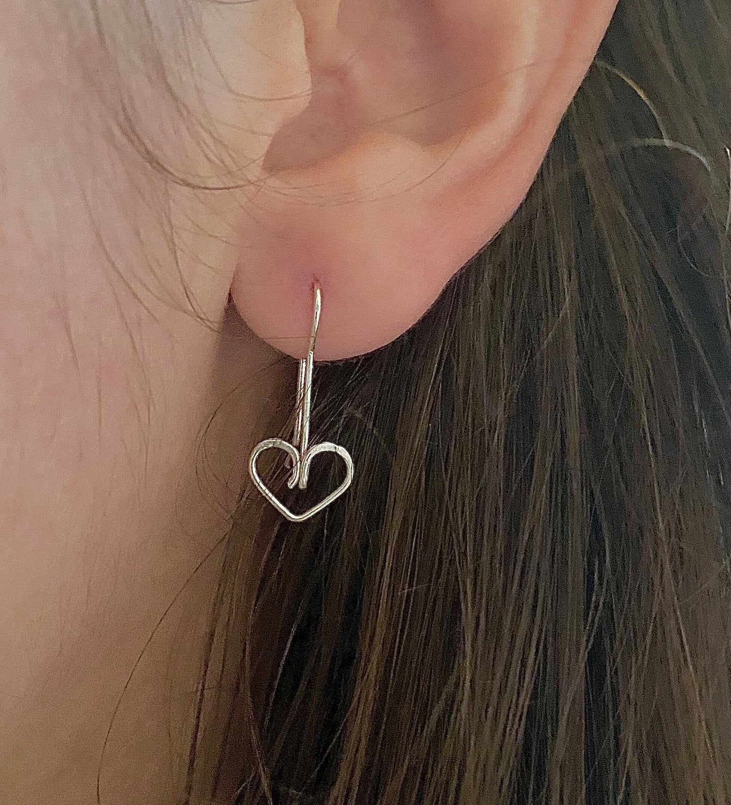 Heart Drop Threaded Earrings