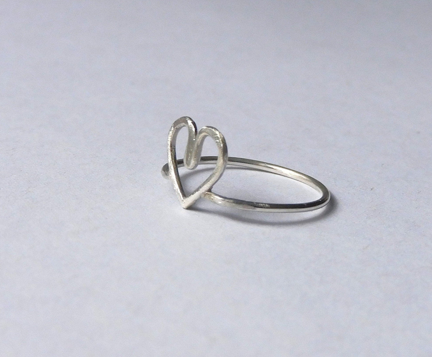 Little Hammered Heart Handmade Ring