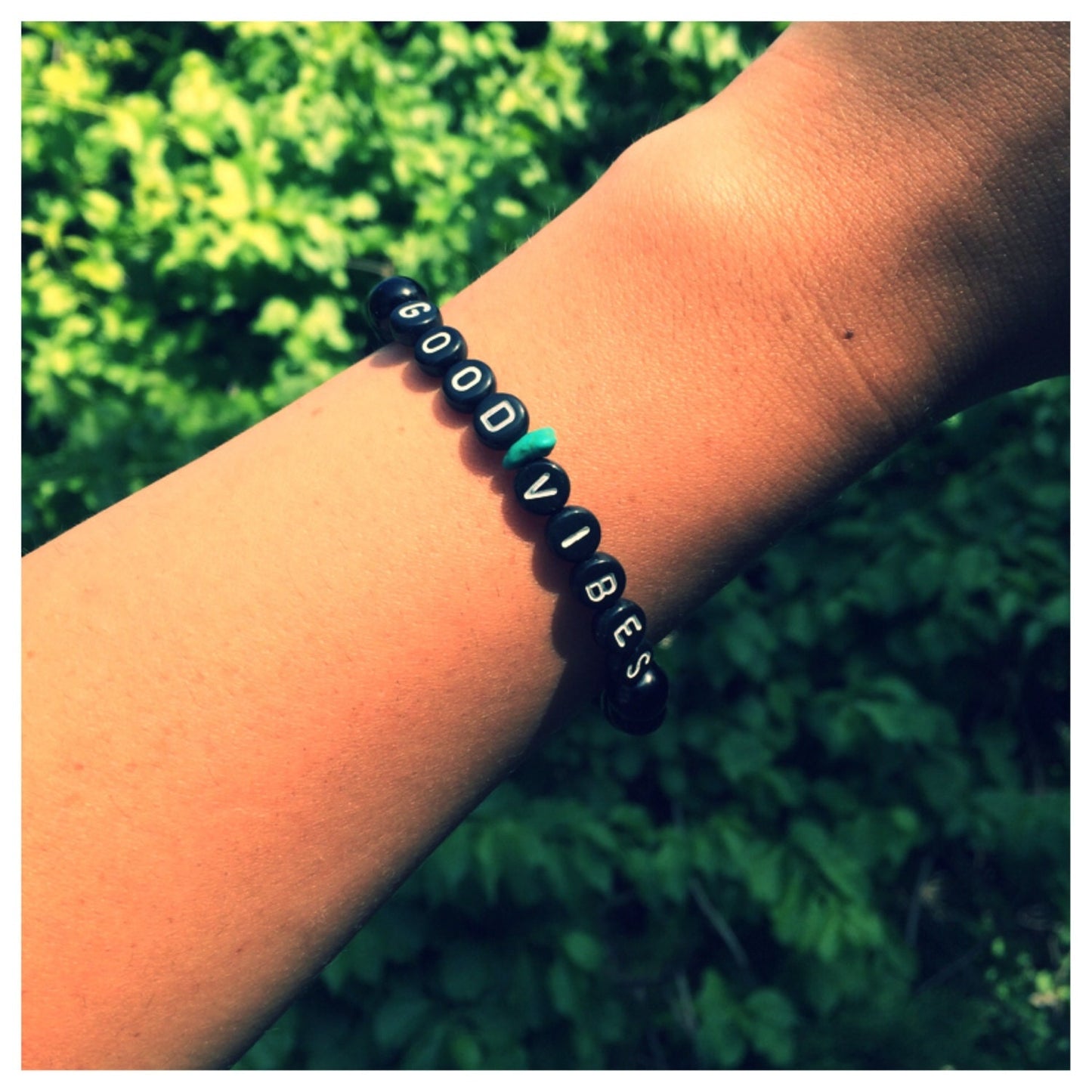 Good Vibes Black Onyx and Turquoise Stretch Bracelet