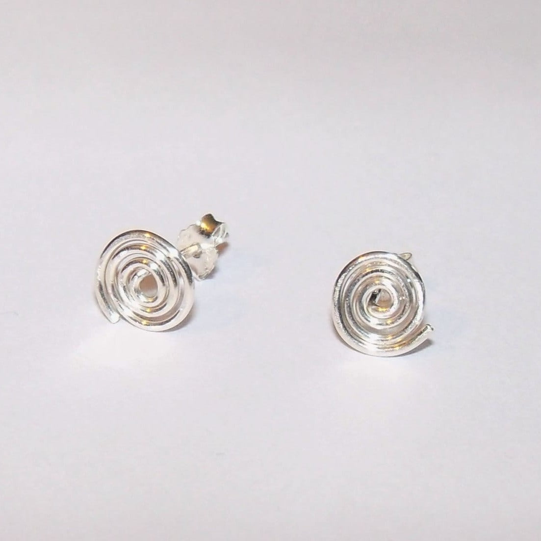 Spiral Sterling Silver Stud Earrings