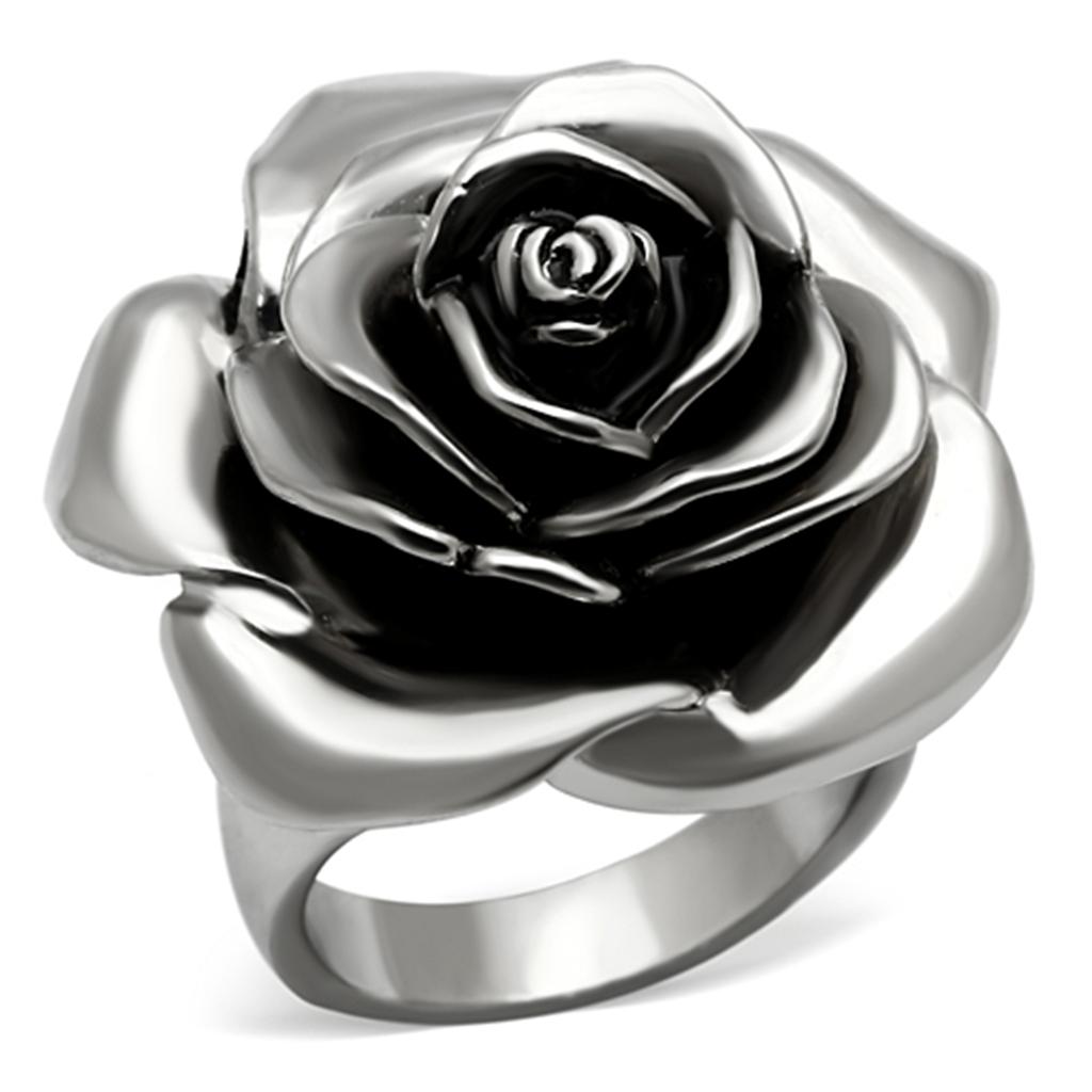 Rose Petals Stainless Steel Ring